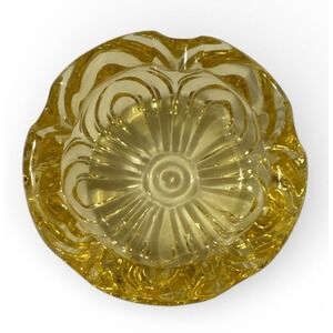 Cambridge Caprice Yellow Depression Glass Ashtray Vintage